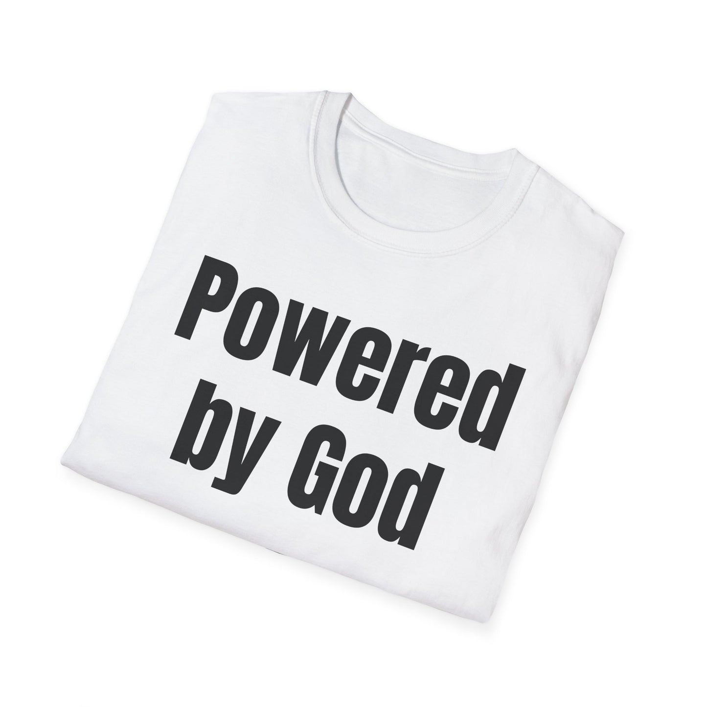 Powered by God. Unisex Softstyle T-Shirt